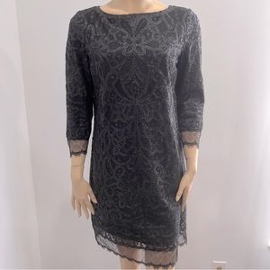 Elie Tahari Amelie Sequined Shift Short Cocktail
Dress Black Matte Size 10